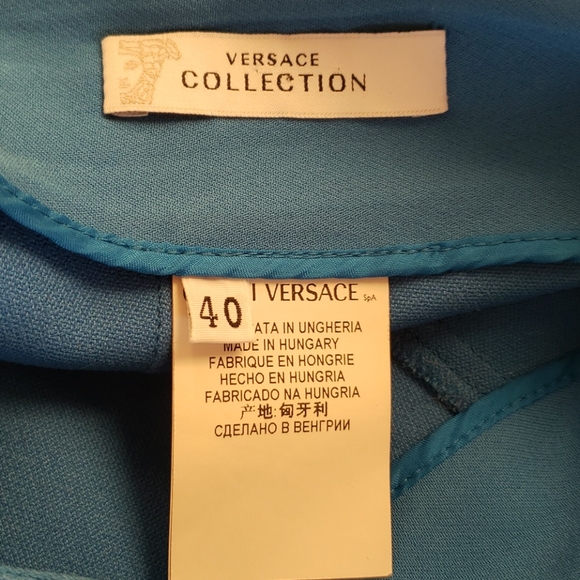 Versace Collection Blue Pencil Skirt SZ 40 - Picture 4 of 6